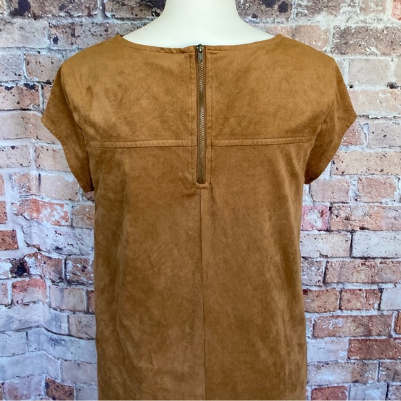 Xhilaration MIDI Smock Dress Brown Short Sleeve Casual Sz M - Picture 7 of 13